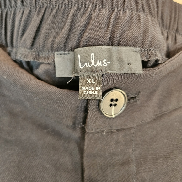 Lulus Womens Black Career Hi Waisted Pant Sz XL Strickly Business Taper Workwear - Picture 10 of 11